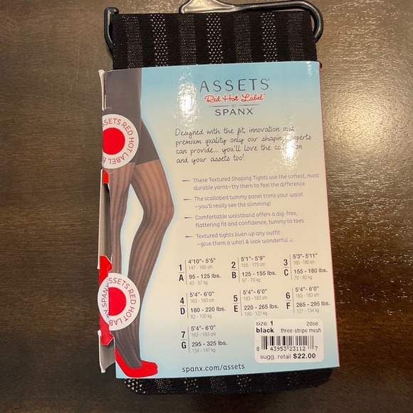 #56,57 NWT ASSEST TEXTURED THREE-STRIPE MESH TIGHTS COLOR: BLACK. SIZE: 1 - Picture 2 of 3